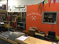 The loans desk at the Ottawa Tool Library.