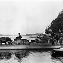 The ferry that used to run between Rockcliffe below the lookout and Point Gatineau—1900.