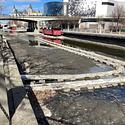 Piping laid in the canal bed which is part of the effort to preserve the Rideau Canal Skateway in the face of climate change.