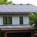 Solar panels installed on a residential roof. 