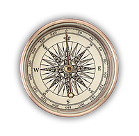 A vintage navigational compass.