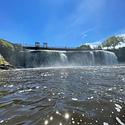 Rideau Falls, viewed from a canoe on the Ottawa River.